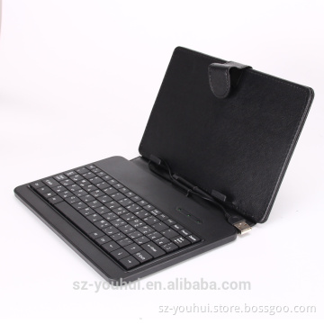 Wholesale Black Universal PU Leather Folio Stand Case Cover Tablet Keyboard Case Flip Cover for 7"10" Tablet